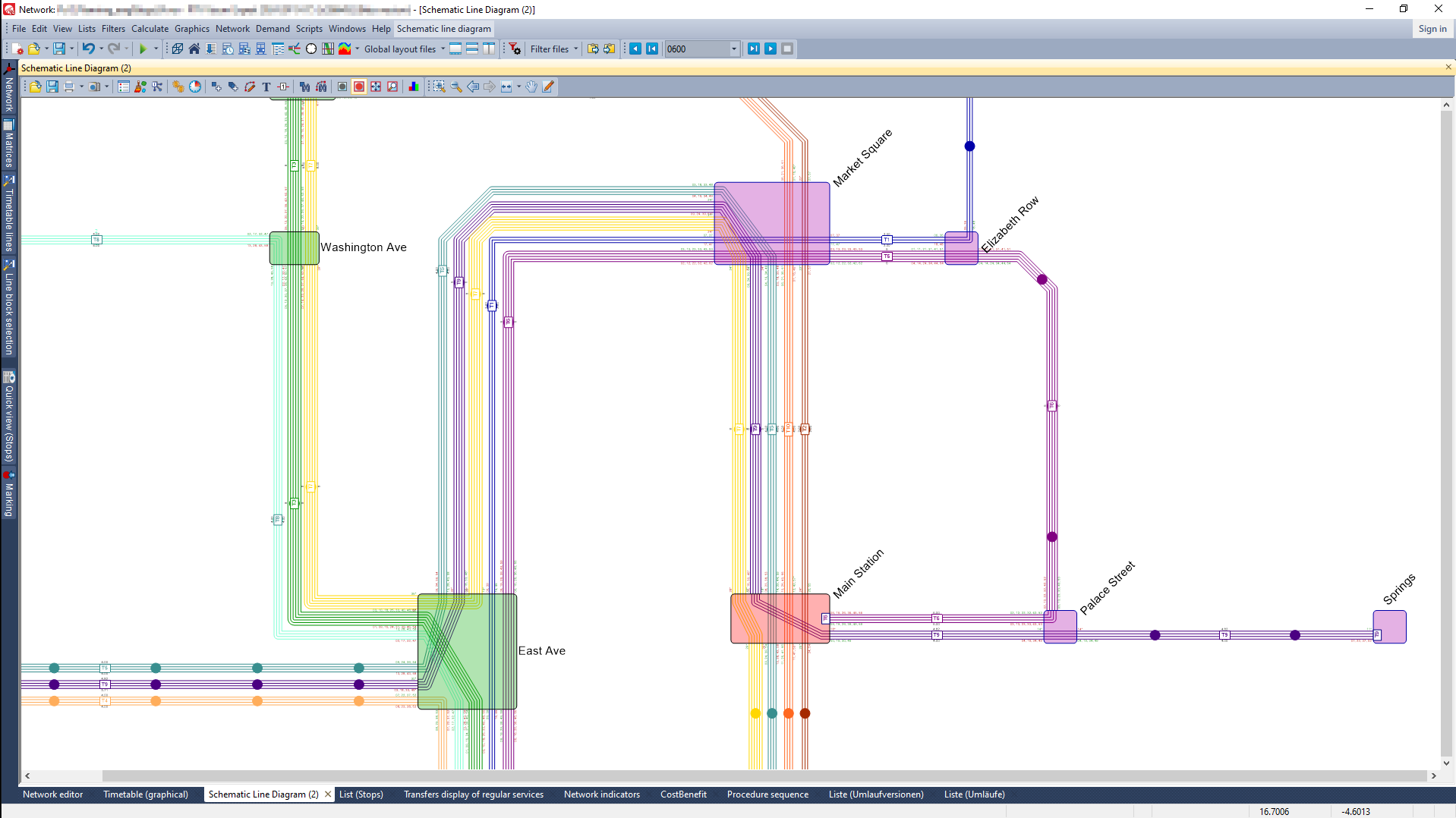 Schematischer Liniennetzplan