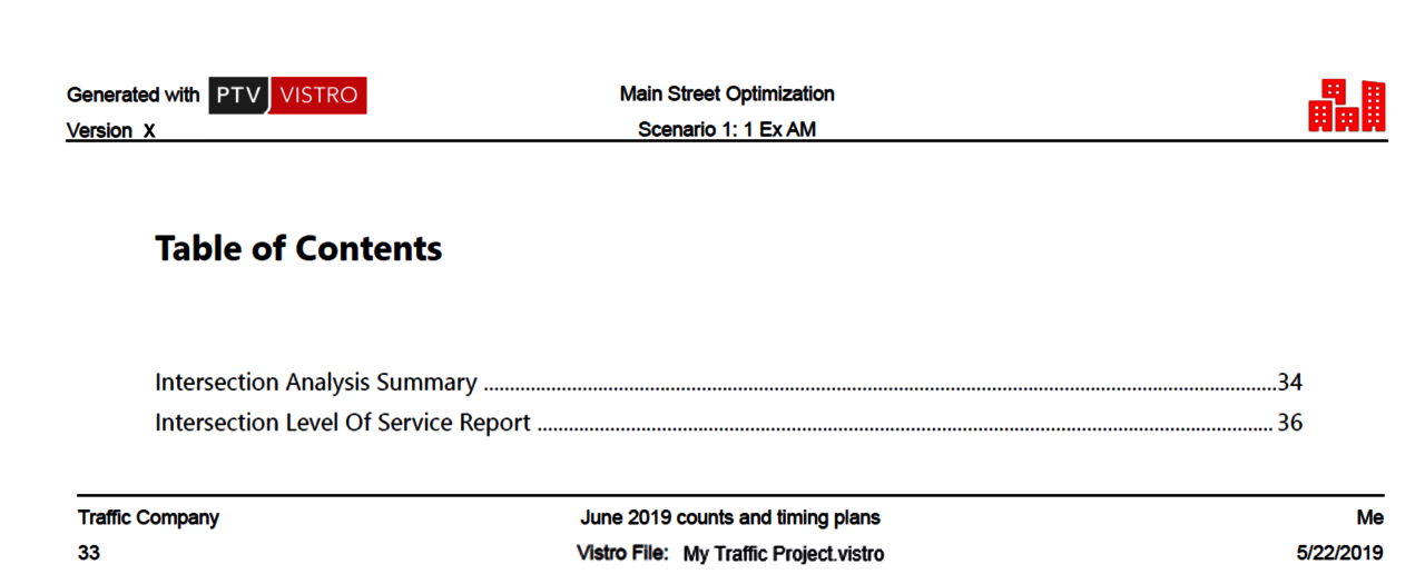 PTV Vistro traffic analysis report