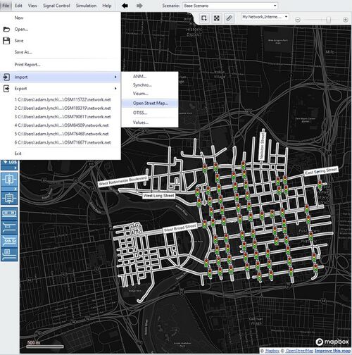 PTV Vistro's OpenStreenMap Import.